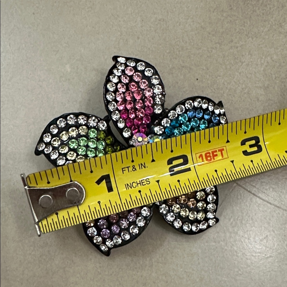 Multicolor Crystal Flower Ring - image 5